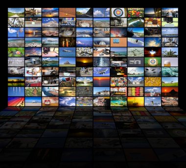 Büyük multimedya video ve resim duvar Tv ekranının