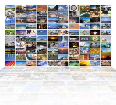 Büyük multimedya video ve resim duvar Tv ekranının