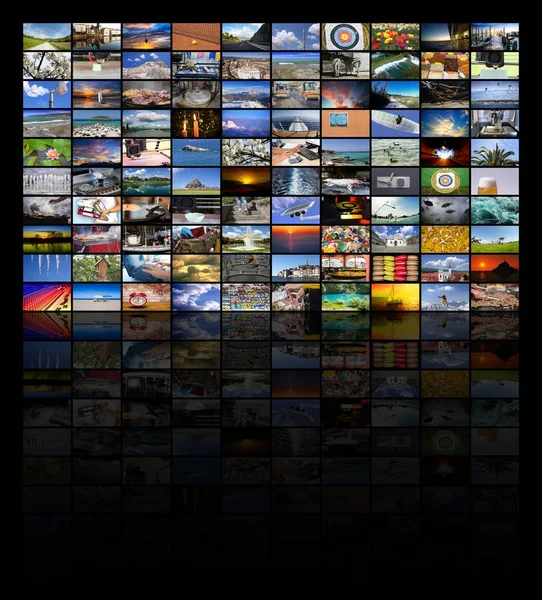 Gran video multimedia y pared de imagen de la pantalla de TV — Foto de Stock