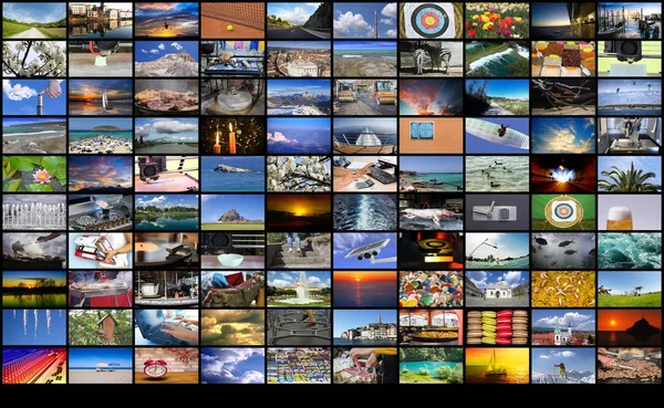 Gran video multimedia y pared de imagen de la pantalla de TV — Foto de Stock