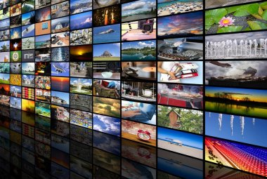 Büyük multimedya video ve resim duvar Tv ekranının