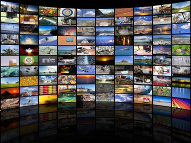 Büyük multimedya video ve resim duvar Tv ekranının