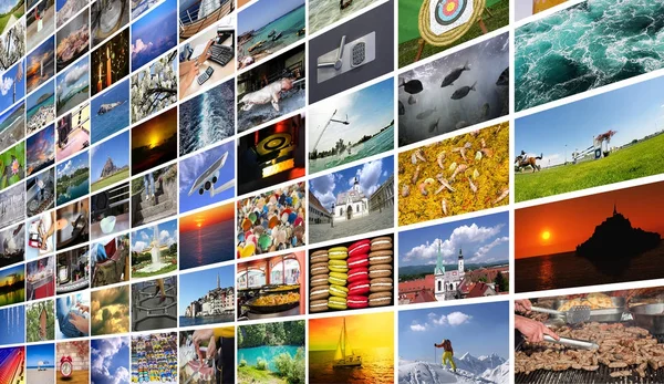 Big multimedia video and image wall of the TV screen — Stock Photo, Image