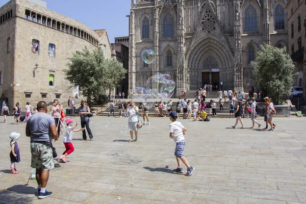 Katedrála svatého kříže a Basílica de Santa Eulalia v Barceloně — Stock fotografie