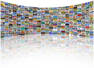 Büyük multimedya video ve resim duvar Tv ekranının