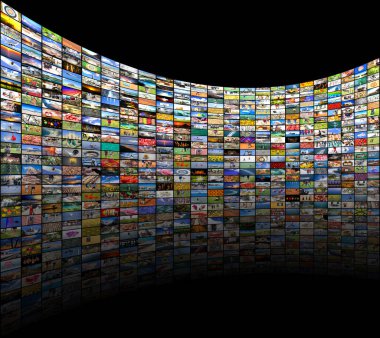 Büyük multimedya video ve resim duvar Tv ekranının