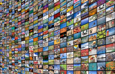 Büyük multimedya video ve resim duvar Tv ekranının