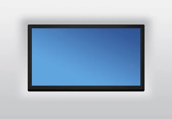 Schermo TV LED o LCD appeso sullo sfondo della parete — Foto Stock