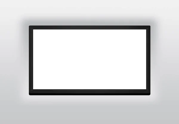 Schermo TV LED o LCD appeso sullo sfondo della parete — Foto Stock