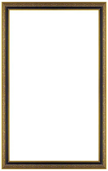 Rectangular gilded wooden Frame Isolated on white background — Stock Photo, Image