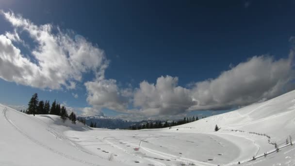 Berge Winter Und Wolken Zeitraffer Video — Stockvideo