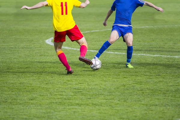 Football Soccer game Duel Drill Dribbling — Stock Photo, Image