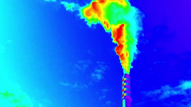 Humo Industrial Chimenea Vídeo Térmico — Vídeo de stock