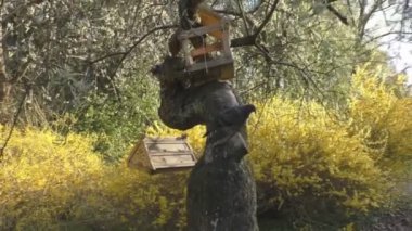 Ağaçta asılı kuşlar için ev yapımı kuş yuvası