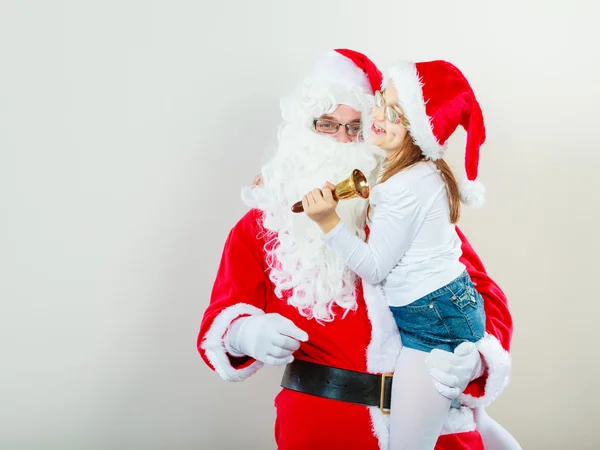 Santa claus with little girl. — Stock Photo, Image