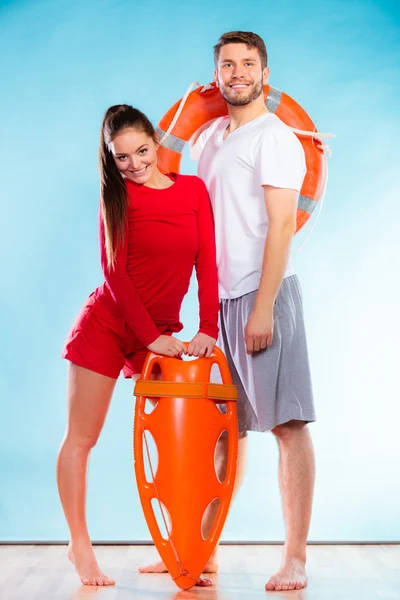 Lifeguards on duty with equipment — Stock Photo, Image