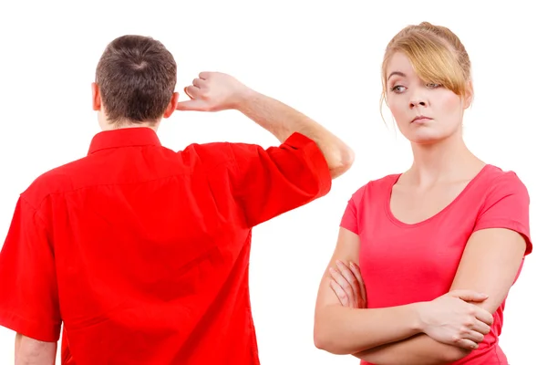 Couple having argument. Man and woman in disagreement — Stock Photo, Image