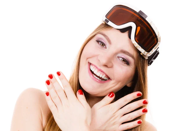 Attractive lady with goggle. — Stock Photo, Image