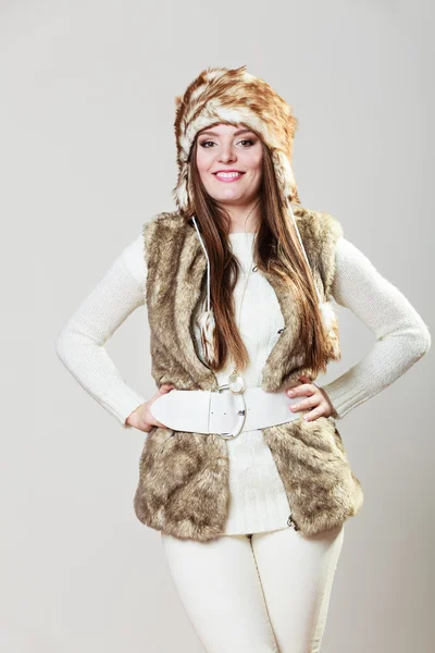 Inverno bonito menina moda . — Fotografia de Stock