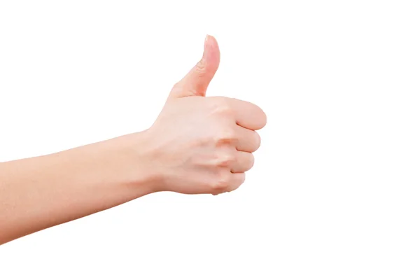 Female hand gesturing thumb up — Stock Photo, Image