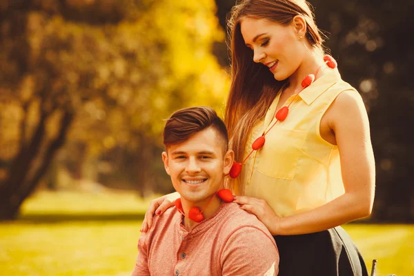 Affectionate couple cheering together. — Stock Photo, Image