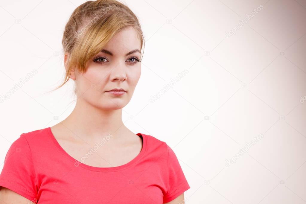 Triste retrato de cara de mujer fotografía de stock © Voyagerix