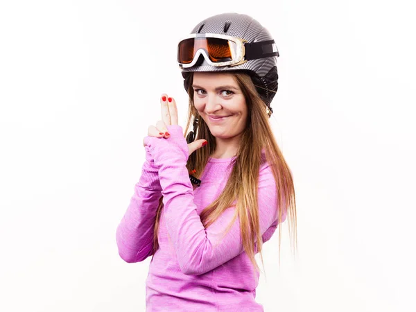 Woman with sporty helmet. — Stock Photo, Image