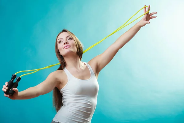 Fit woman with jumping rope — Stock Photo, Image