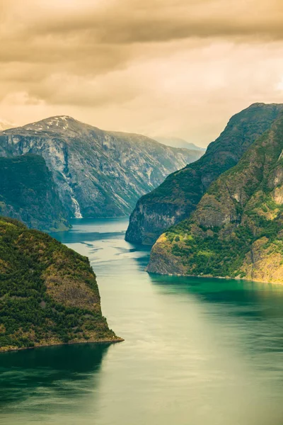 Pohled na fjordy na Stegastein pohledu v Norsku — Stock fotografie