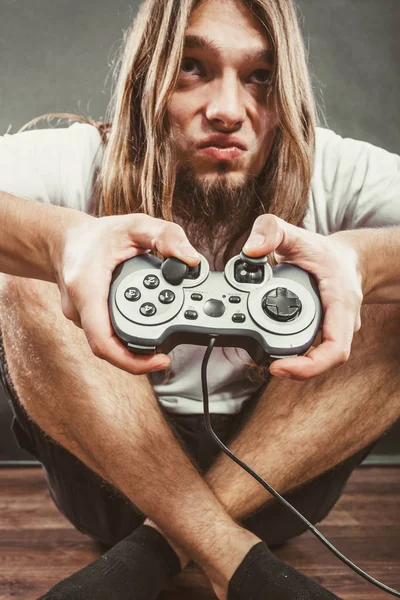 Male player focus on play games — Stock Photo, Image