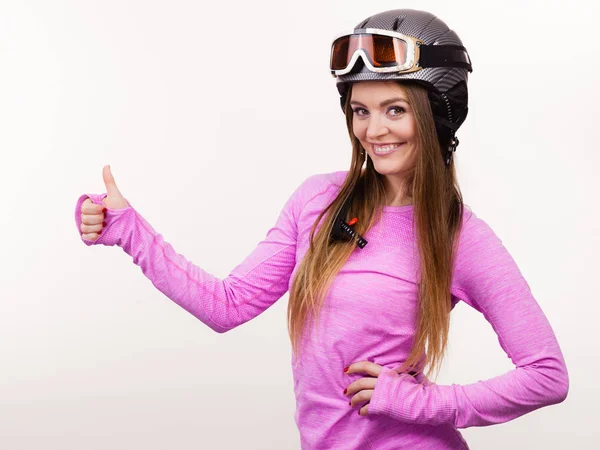 Donna con casco sportivo . — Foto Stock