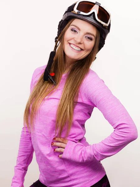 Donna con casco sportivo . — Foto Stock