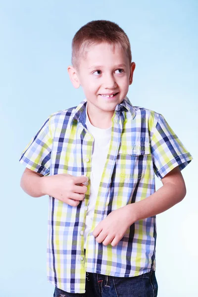 Little boy dress up try new clothes. — Stock Photo, Image