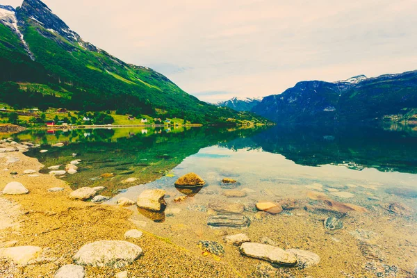 Hory a fjord v Norsku, — Stock fotografie