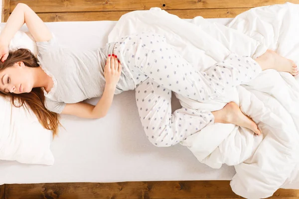 Tired girl sleeping. — Stock Photo, Image