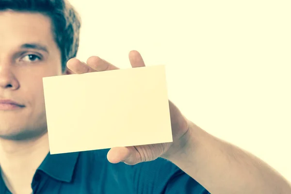 Young man with piece of paper. — Stock Photo, Image