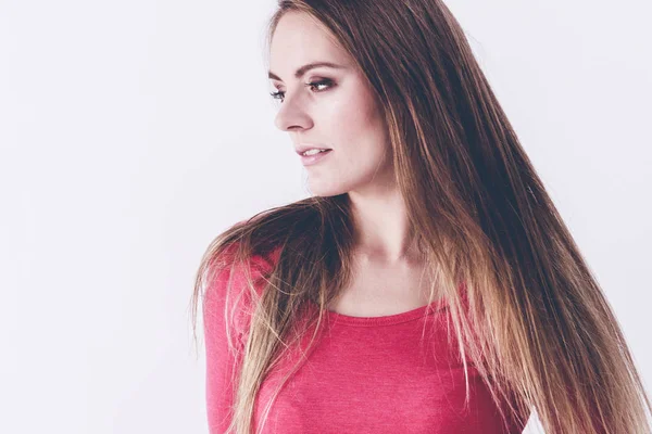 Chica seducida en blusa rosa . —  Fotos de Stock