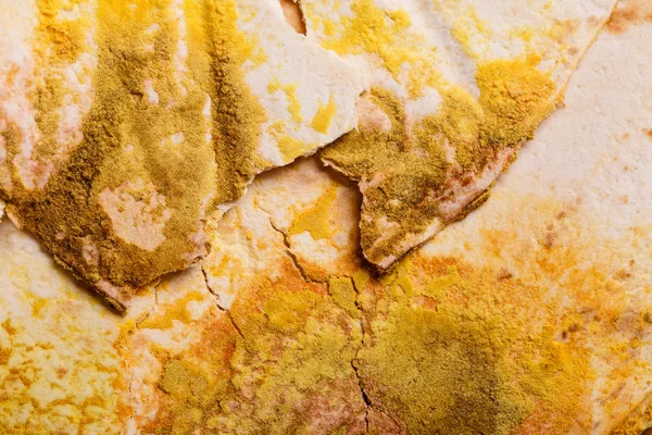 Mouldy growth on flat bread. — Stock Photo, Image