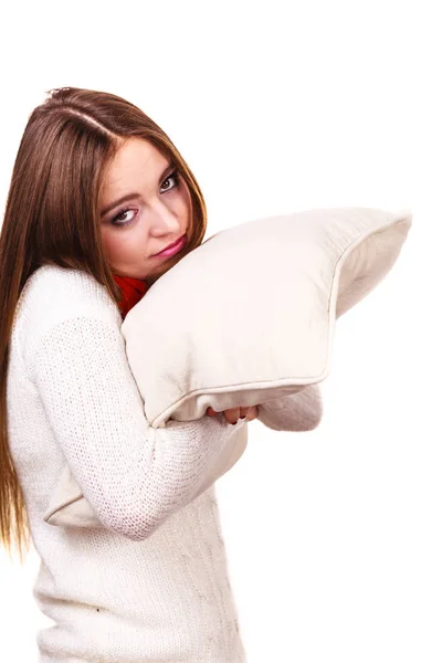 Girl relaxing on pillow. — Stock Photo, Image