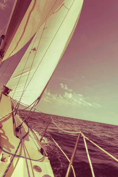 Yachting yacht sailboat sailing in sea ocean — Stock Photo, Image