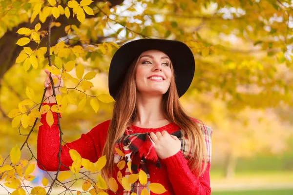 Mulher bonita no parque de outono — Fotografia de Stock