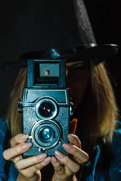 Steampunk mit alter Retro-Kamera. — Stockfoto