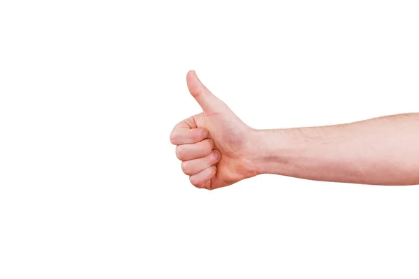 Male hand gesturing thumb up — Stock Photo, Image