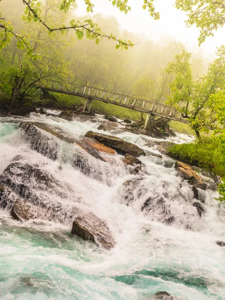 Waterfall along the Aurlandsfjellet Norway — Stock Photo, Image