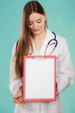 Young doctor with folder clipart