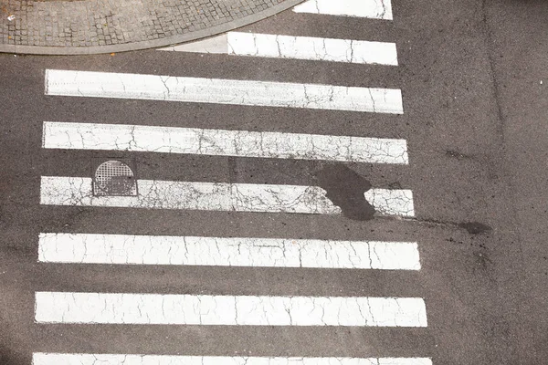 Urban city pedestrian zebra crossing top view — Stock Photo, Image