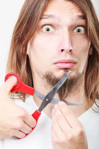 Angst voor snijden baard — Stockfoto