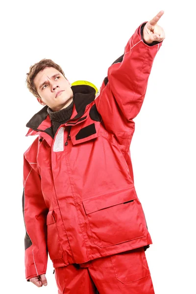 Adventurous man making gesture — Stock Photo, Image