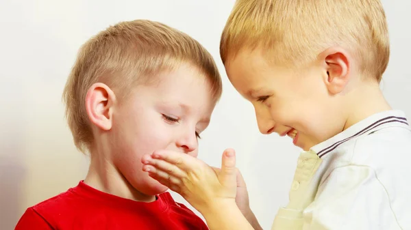 Two little boys siblings playing together — Stock Photo, Image