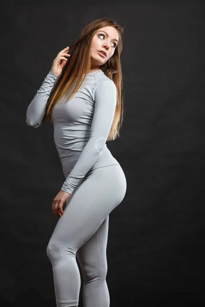 Sport fit woman in thermal underwear. — Stock Photo, Image